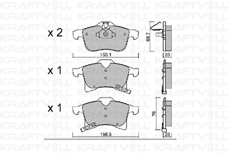 Opel Fren Balatası On Astra H - Meriva A - Meriva B - Zafıra B - Corsa C - Combo C Y17dt Z17dth - Kraftvoll 07010036