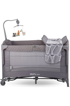 Paris Anne Yanı Sallanır Ara Katlı Oyun Parkı 70x120 cm Black