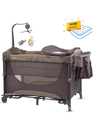 Kraft Denver PR Anne Yanı Oyun Parkı 63x105 cm (Yatak Hediyeli) Bej