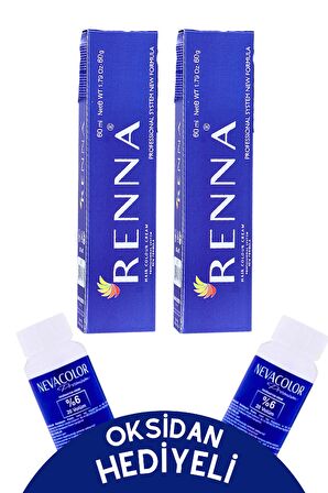 Renna Tüp Boya 60 Ml 5-0 Açık Kahve 2li Set Oksidan Hediyeli
