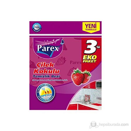 Parex Temizlik Bezi Çilek Kokulu 3'lü Ekonomik Paket