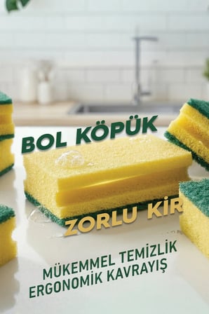 Parex Klasik Oluklu Sünger 5'li