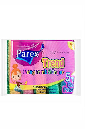 Rengarenk Sünger Düz 5'li