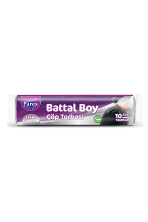 Parex Ekstra Dayanıklı Çöp Torbası Siyah Battal 72 cm x 95 cm Tek Rulo