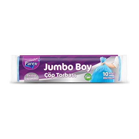 Parex Çöp Torbası Ekstra Dayanıklı Jumbo Boy 80 cm x 110 cm Tek Rulo Mavi