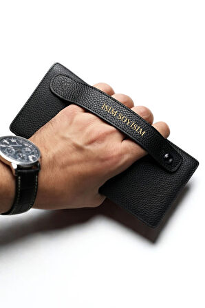 Telefon Bölmeli Cüzdan İsim Baskılı Mıknatıslı Ve El Bantlı Paraportföy