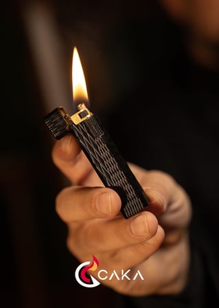 Caka Lighter Petra Titan Black Benzinli Çakmak - CKL-069
