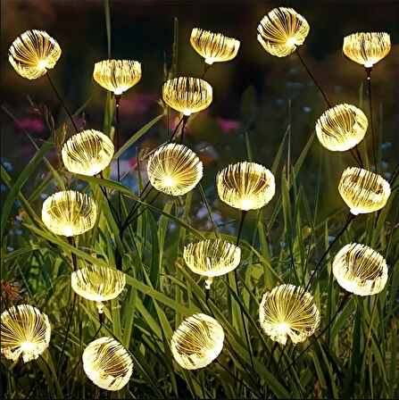 SOLAR 6 TOP LED SARI RENK DENİZ ANASI LED BAHÇE AYDINLATMA SOLAR BAHÇE SÜSÜ SGE1004