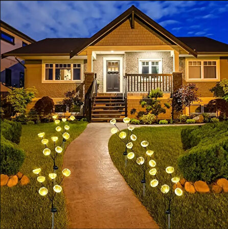 SOLAR 6 TOP LED SARI RENK DENİZ ANASI LED BAHÇE AYDINLATMA SOLAR BAHÇE SÜSÜ SGE1004