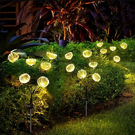 SOLAR 6 TOP LED SARI RENK DENİZ ANASI LED BAHÇE AYDINLATMA SOLAR BAHÇE SÜSÜ SGE1004