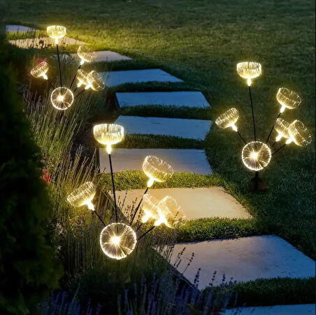 SOLAR 6 TOP LED SARI RENK DENİZ ANASI LED BAHÇE AYDINLATMA SOLAR BAHÇE SÜSÜ SGE1004