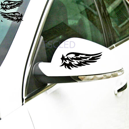 Siyah Araba Aksesuarları Melek tüy kanatları dikiz Araba Sticker