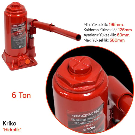 Oscar Hidrolik Kriko 6 Ton Şişe Tip OSN-0803
