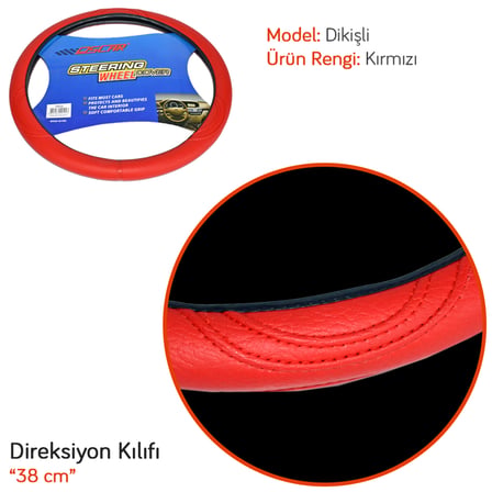 Oscar Geçmeli Direksiyon Kılıfı Kırmızı 38 cm 76822A