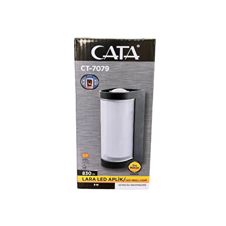 CATA Bahçe Led Aplik Efektli Lara Modern IP44 3200K 9W