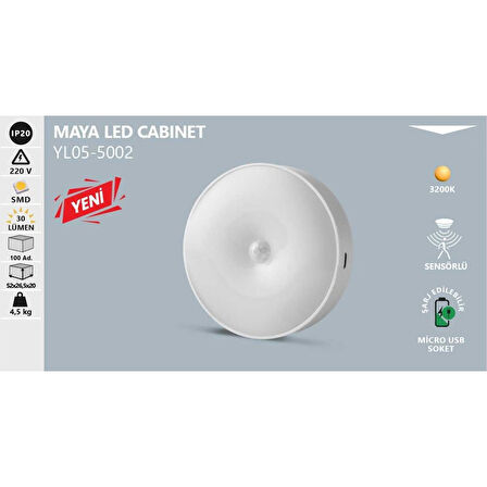 NOAS Sensörlü Maya Led Cabinet