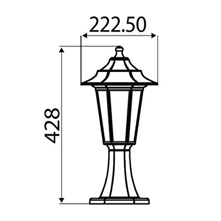 HOROZ Bahçe Armatürü Siyah E27 Begonya-1