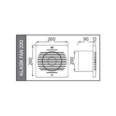 HOROZ Aspiratör Plastik 20cm