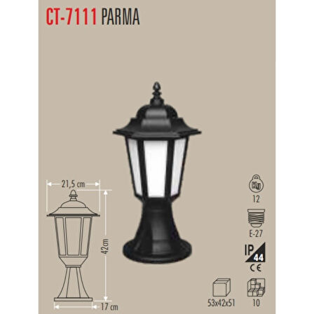 CATA Bahçe Armatürü Parma IP44 E27 42cm