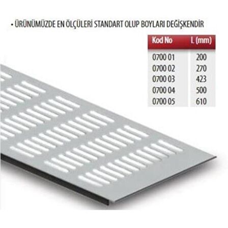 Albatur Alüminyum Menfez Koza 120X423Mm