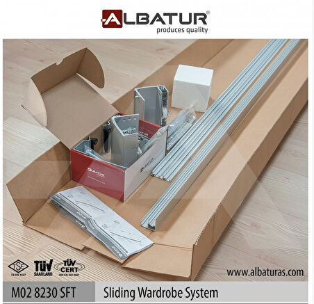 Albatur 8232 Gardrop Sürgü Mekanizma 100Kg 2 Kapak Set
