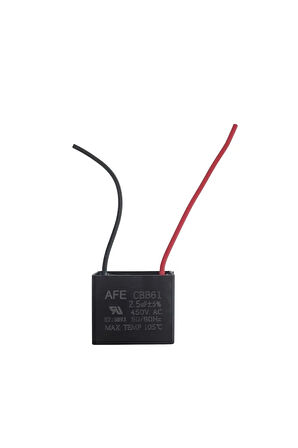 2.5µF 450V AC Vantilatör Kondansatörü – CBB61 Kablo Uçlu | Ayaklı ve Masaüstü Fan Uyumlu