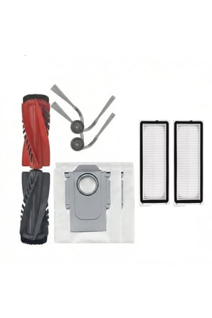 Roborock QRevo Curv / QRevo C / QRevo C Pro Uyumlu Full Yedek Parça Seti 2 Ana Fırça 2 Hepa Filtre 2 Yan Fırça 2 Toz Torbası