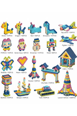 Constructo Stem 100 Parça - Eğitici Oyuncak Yapı Oyuncağı Montessori Zeka Oyunu Yapı Taşları Seti