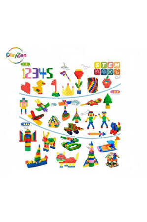 Constructo Stem 100 Parça - Eğitici Oyuncak Yapı Oyuncağı Montessori Zeka Oyunu Yapı Taşları Seti