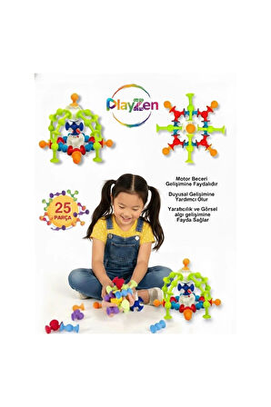 Vakum Molekül 25 Parça Yapı Taşları – Fidget & Duyusal Eğitici Oyuncak (3 Yaş+)