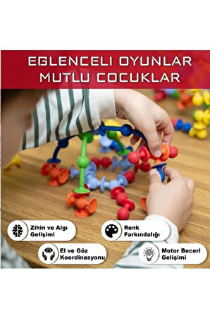 Vakum Molekül 25 Parça Yapı Taşları – Fidget & Duyusal Eğitici Oyuncak (3 Yaş+)