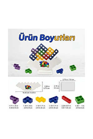 Tetra Kule Denge Oyuncağı Eğitici Kutu Oyuncak Tetris Kule Tetra Tower