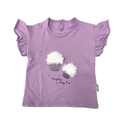 Winimo T-Shirt Cupcake Baskılı Lila