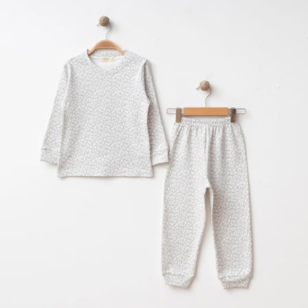 Bebolly Pijama Takımı Baskılı Gri 4 yaş