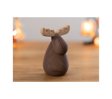 3d Geyik Mumluk Modern Yılbaşı & Kış Konsept Dekoratif Mumluk Kahverengi