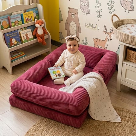 Montessori Yatak Oyun Alanlı Bebek Yer Yatağı Sünger Çocuk Karyola