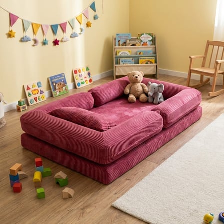 Montessori Yatak Oyun Alanlı Bebek Yer Yatağı Sünger Çocuk Karyola