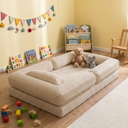 Montessori Yatak Oyun Alanlı Bebek Yer Yatağı Sünger Çocuk Karyola