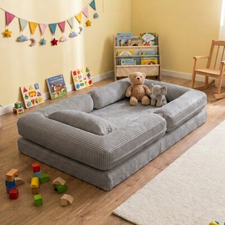 Montessori Yatak Oyun Alanlı Bebek Yer Yatağı Sünger Çocuk Karyola