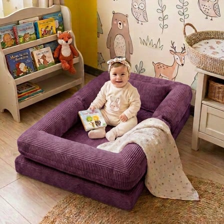 Montessori Yatak Oyun Alanlı Bebek Yer Yatağı Sünger Çocuk Karyola