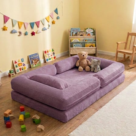 Montessori Yatak Oyun Alanlı Bebek Yer Yatağı Sünger Çocuk Karyola