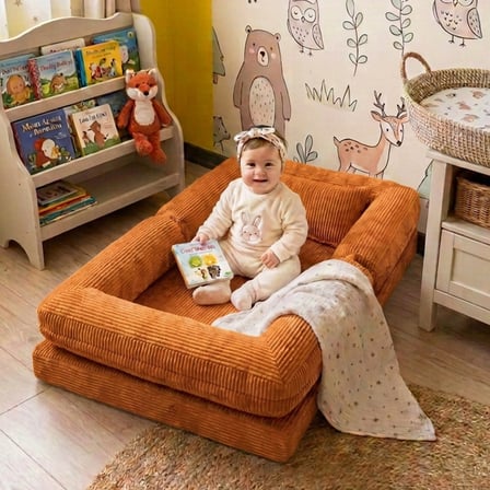 Montessori Yatak Oyun Alanlı Bebek Yer Yatağı Sünger Çocuk Karyola