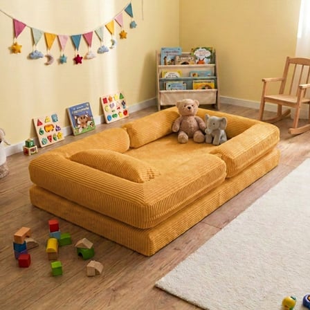 Montessori Yatak Oyun Alanlı Bebek Yer Yatağı Sünger Çocuk Karyola