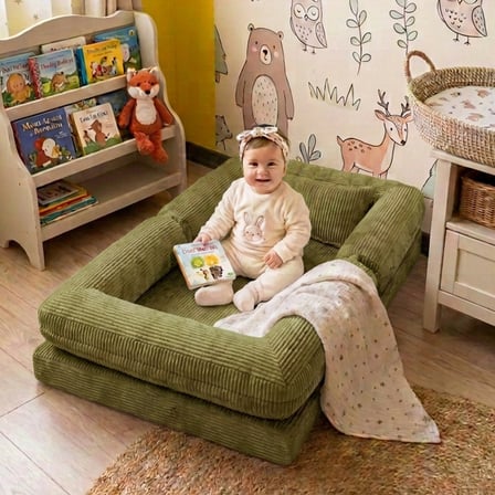 Montessori Yatak Oyun Alanlı Bebek Yer Yatağı Sünger Çocuk Karyola