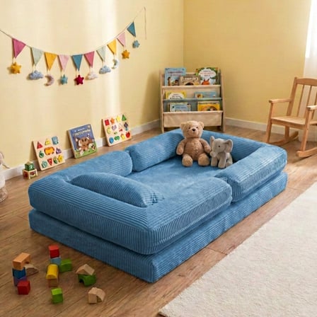 Montessori Yatak Oyun Alanlı Bebek Yer Yatağı Sünger Çocuk Karyola