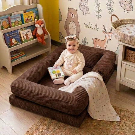 Montessori Yatak Oyun Alanlı Bebek Yer Yatağı Sünger Çocuk Karyola