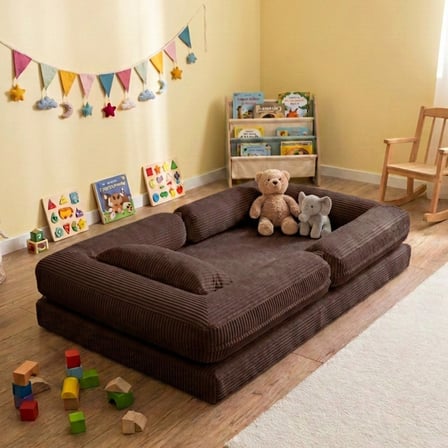 Montessori Yatak Oyun Alanlı Bebek Yer Yatağı Sünger Çocuk Karyola