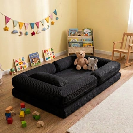Montessori Yatak Oyun Alanlı Bebek Yer Yatağı Sünger Çocuk Karyola