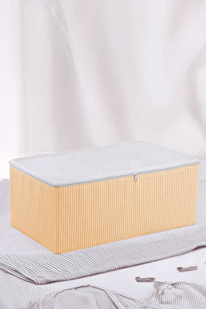 Turuncu Çizgili Medium Baza Çekyat Altı 5 Adet Hurç 50x30x20 cm