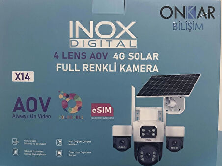 INOX X14 4 LENS eSİM SOLAR KAMERA 4 KAMERALI ÇİFT PANEL GÜNEŞ ENERJİLİ